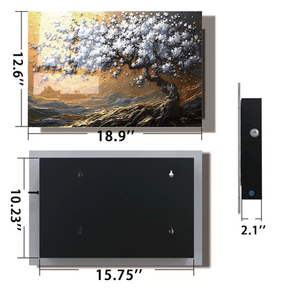 Tree of Life Handgun Storage Cabinet dimensions: front art 18.9x12.6 inches, back panel 15.75x10.23 inches
