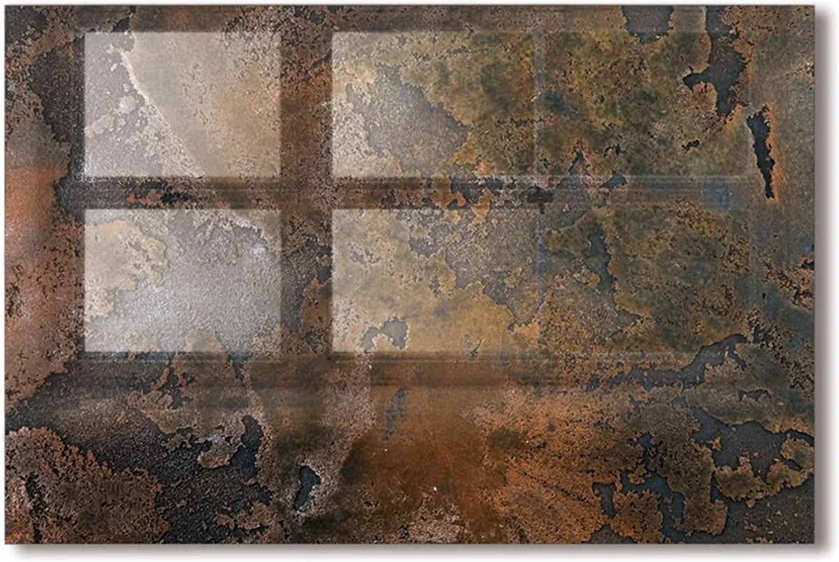 Old Wall Pattern Tempered Glass Stove Splashback detail view