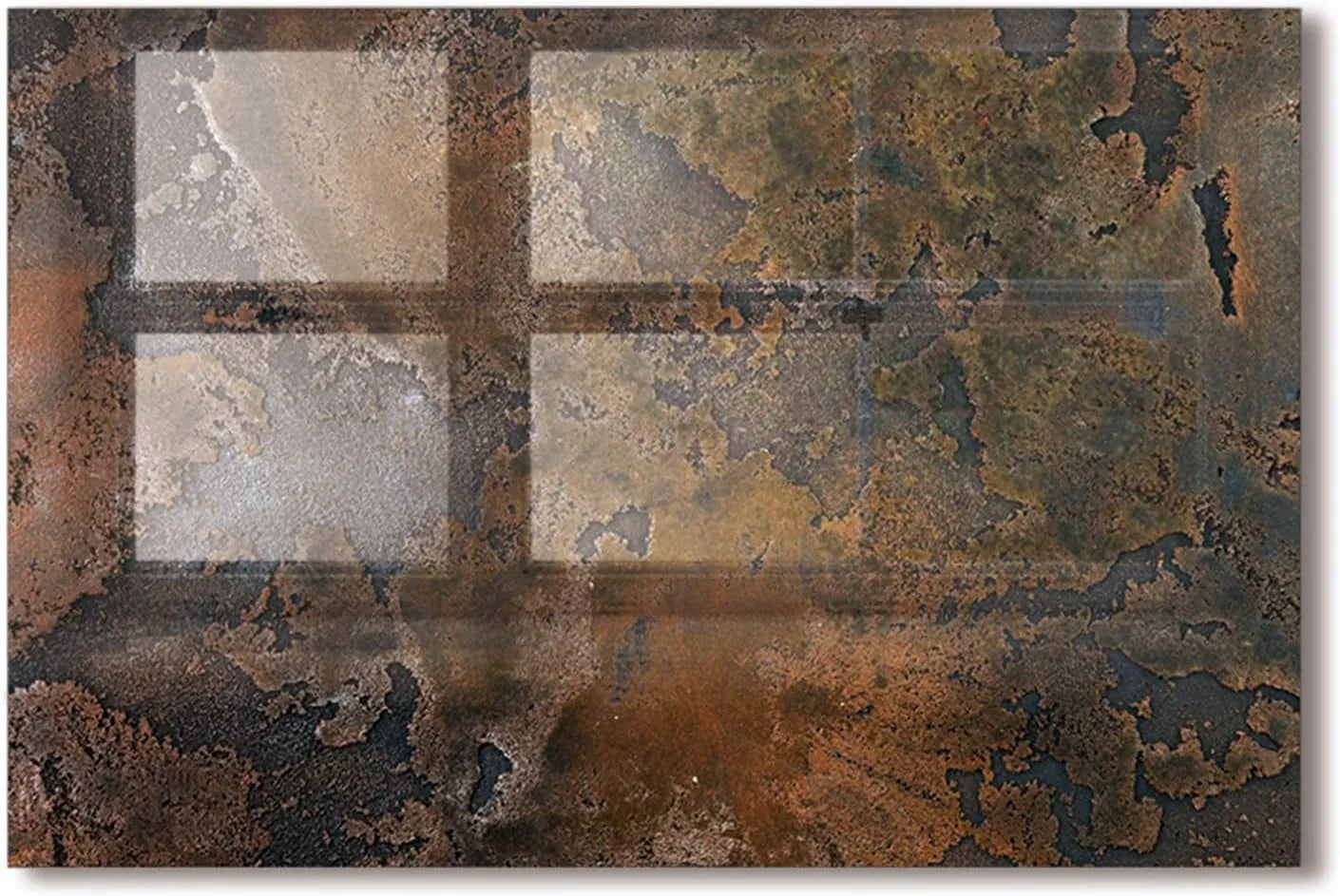 Old Wall Pattern Tempered Glass Stove Splashback detail view