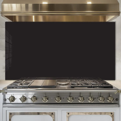 Black tempered glass kitchen backsplash smooth contemporary look