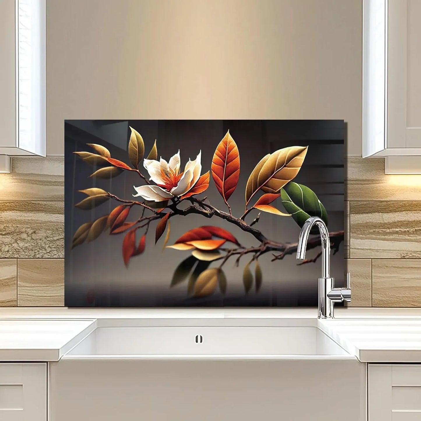 Magnolia Kitchen Sink Cover Splash Guard above sink, protective splash guard