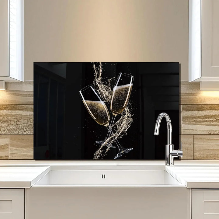 Black-Bottomed Wine Heat-Resistant Glass Kitchen Backsplash