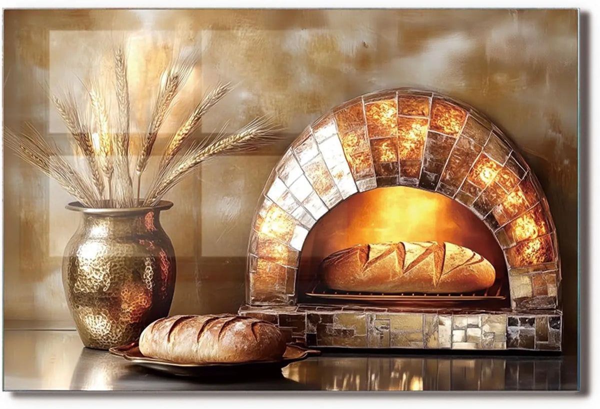 Bread Oven Kitchen Sink Cover Splash Guard Close-Up Artistic Design