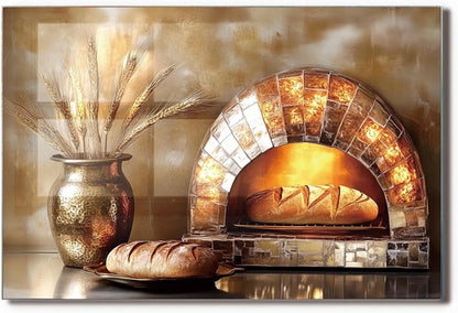 Bread Oven Kitchen Sink Cover Splash Guard Close-Up Artistic Design