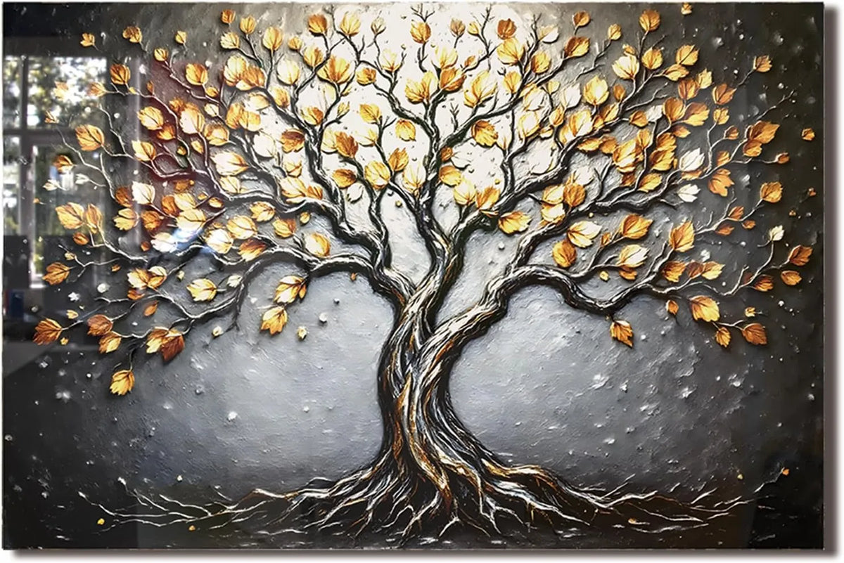 Close-up view of Tree of Life design on tempered glass stove backsplash