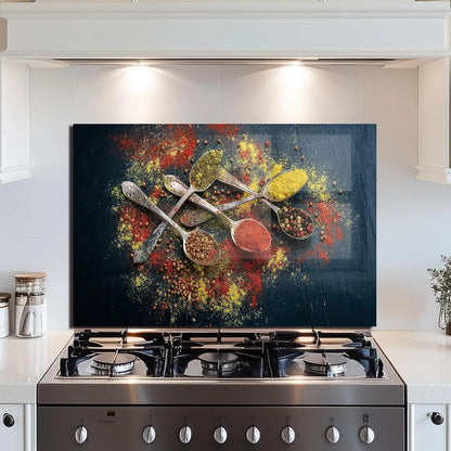 Spice Tempered Glass Backsplash for Kitchen