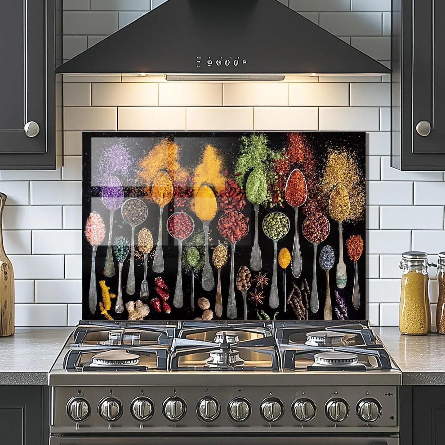 Seasoning - Tempered Glass Backsplash for Kitchen