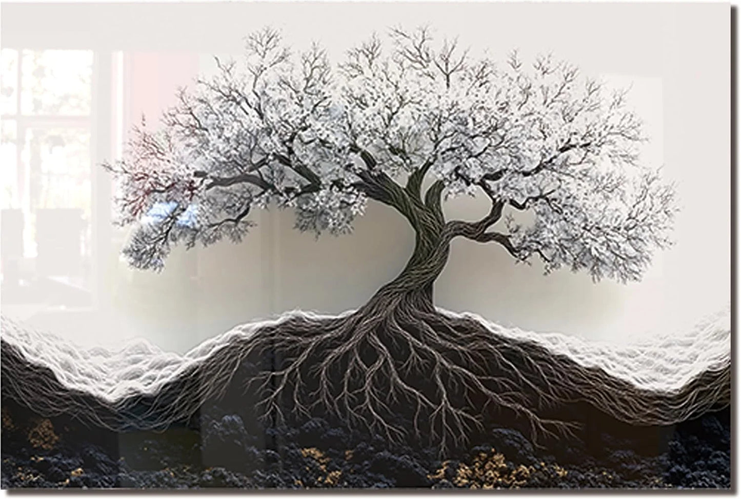 Tree of Life tempered glass kitchen backsplash kitchen wall display