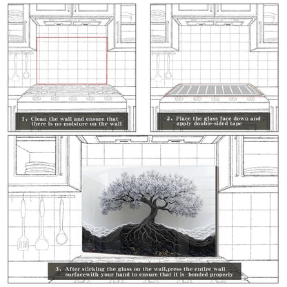 Easy installation steps for tempered glass kitchen backsplash