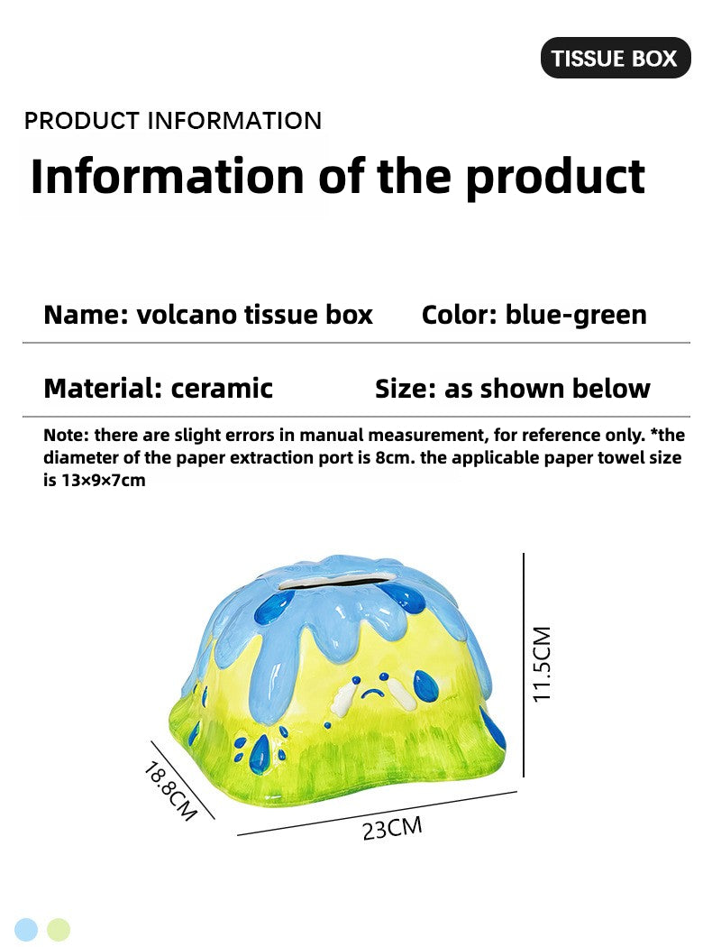Creative Cute Volcano Tissue Box