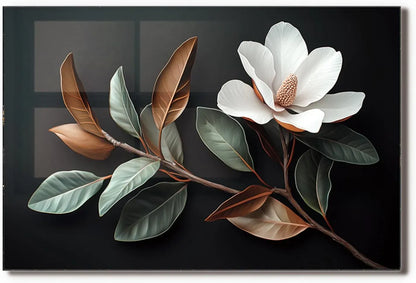 Magnolia Kitchen Sink Cover Splash Guard Tempered Glass Backsplash Floral Detail