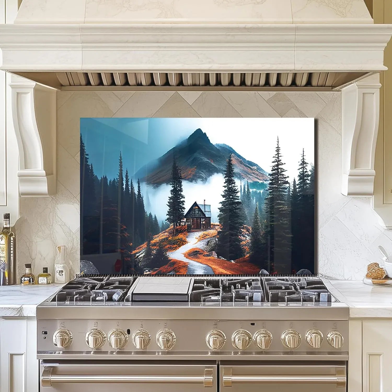 Tempered glass tiny house stove back top cover luxury kitchen decor protective panel