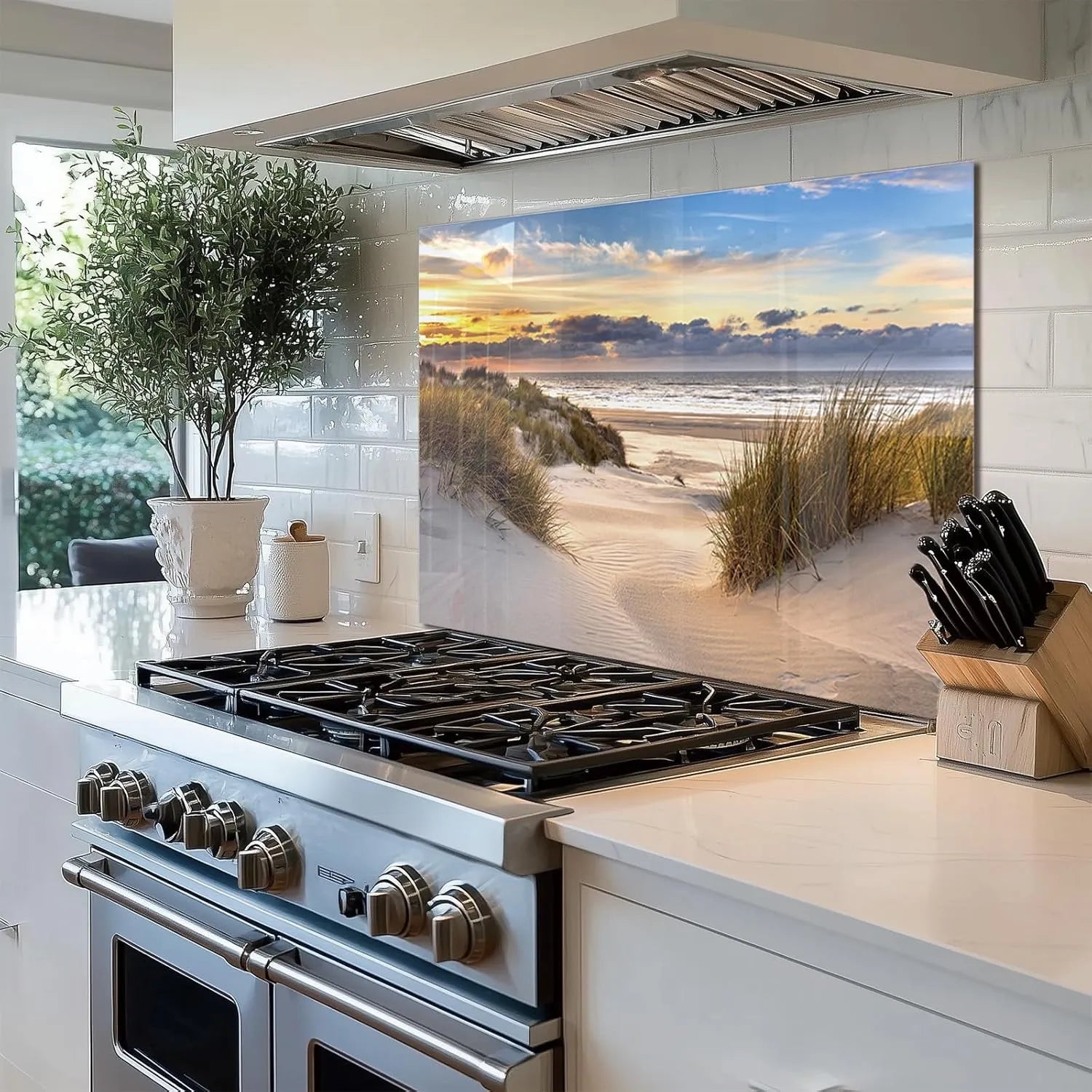 Beach Kitchen Sink Cover Splash Guard lifestyle view