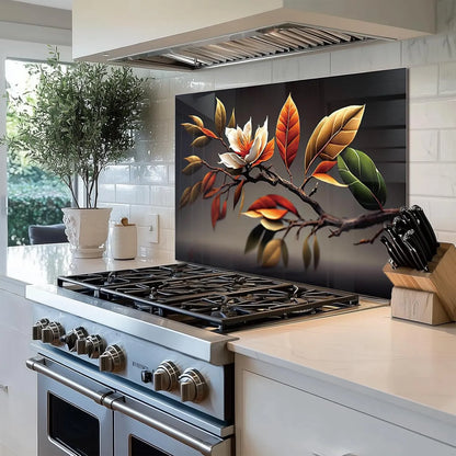 Magnolia Kitchen Sink Cover Splash Guard behind stove in modern kitchen