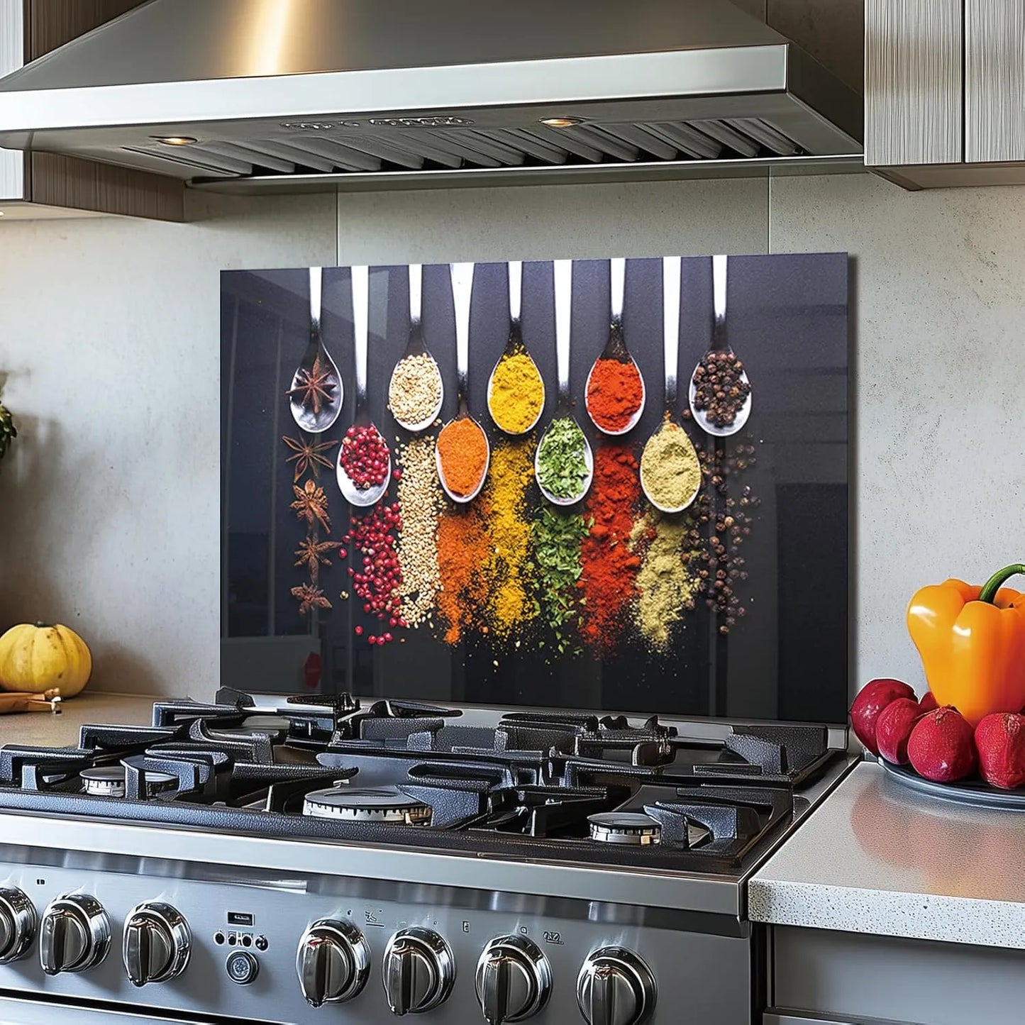 Tempered Glass Spoon Spice Stove Back Top Cover