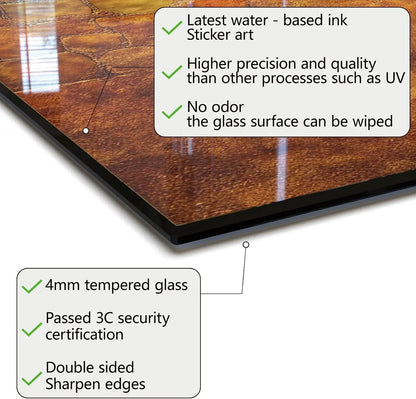 Tempered Glass 3D Butterfly Stove Backsplash Top Cover - 4mm Thick, Water-Based Ink, Wipeable Surface