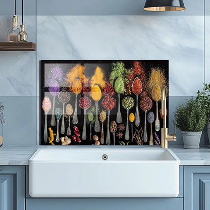 Seasoning - Tempered Glass Backsplash for Kitchen