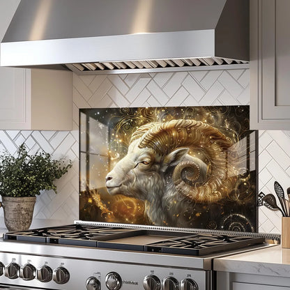 Twelve Zodiac Signs - Tempered Glass Backsplash for Kitchen