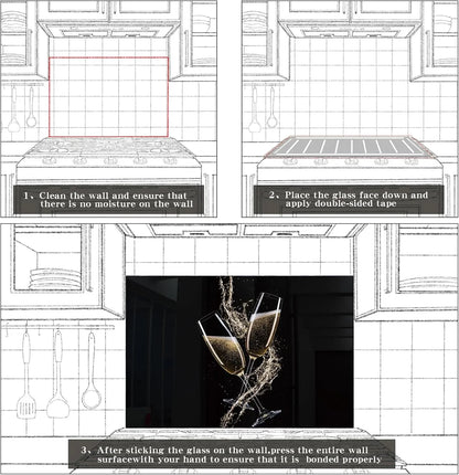 Installation guide for black bottomed wine glass kitchen sink cover splash guard - Unique Zone