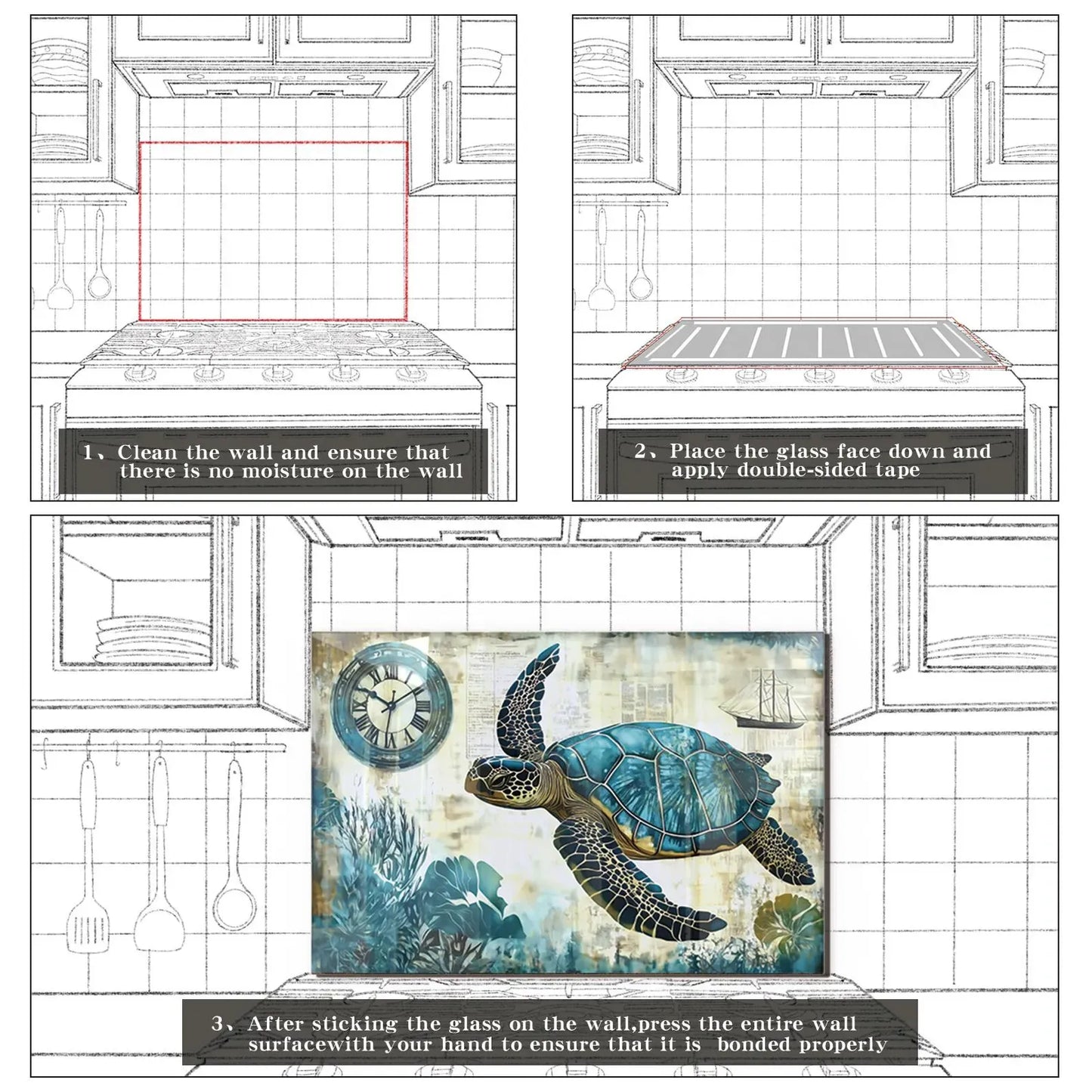 Turtle Glass Kitchen Backsplash