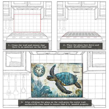 Turtle Glass Kitchen Backsplash