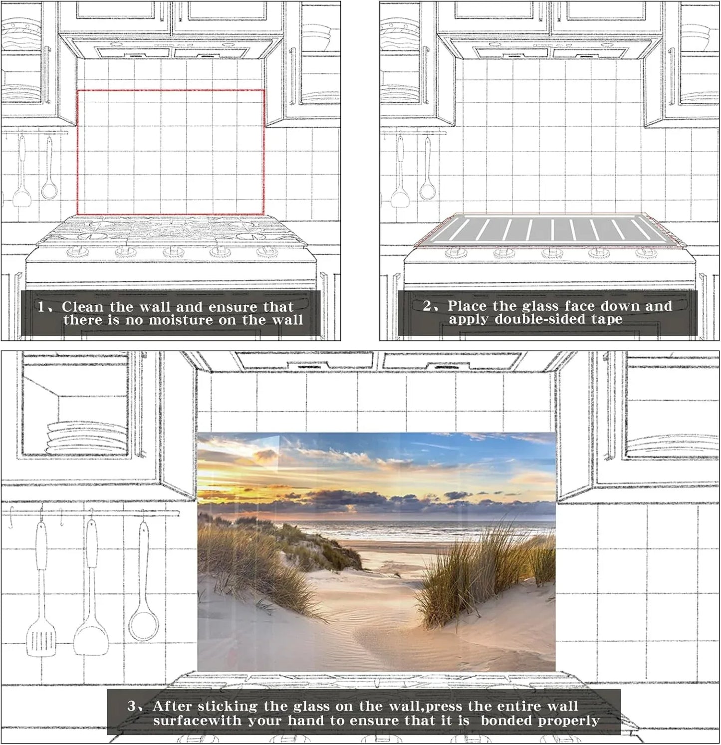 Beach Kitchen Sink Cover Splash Guard