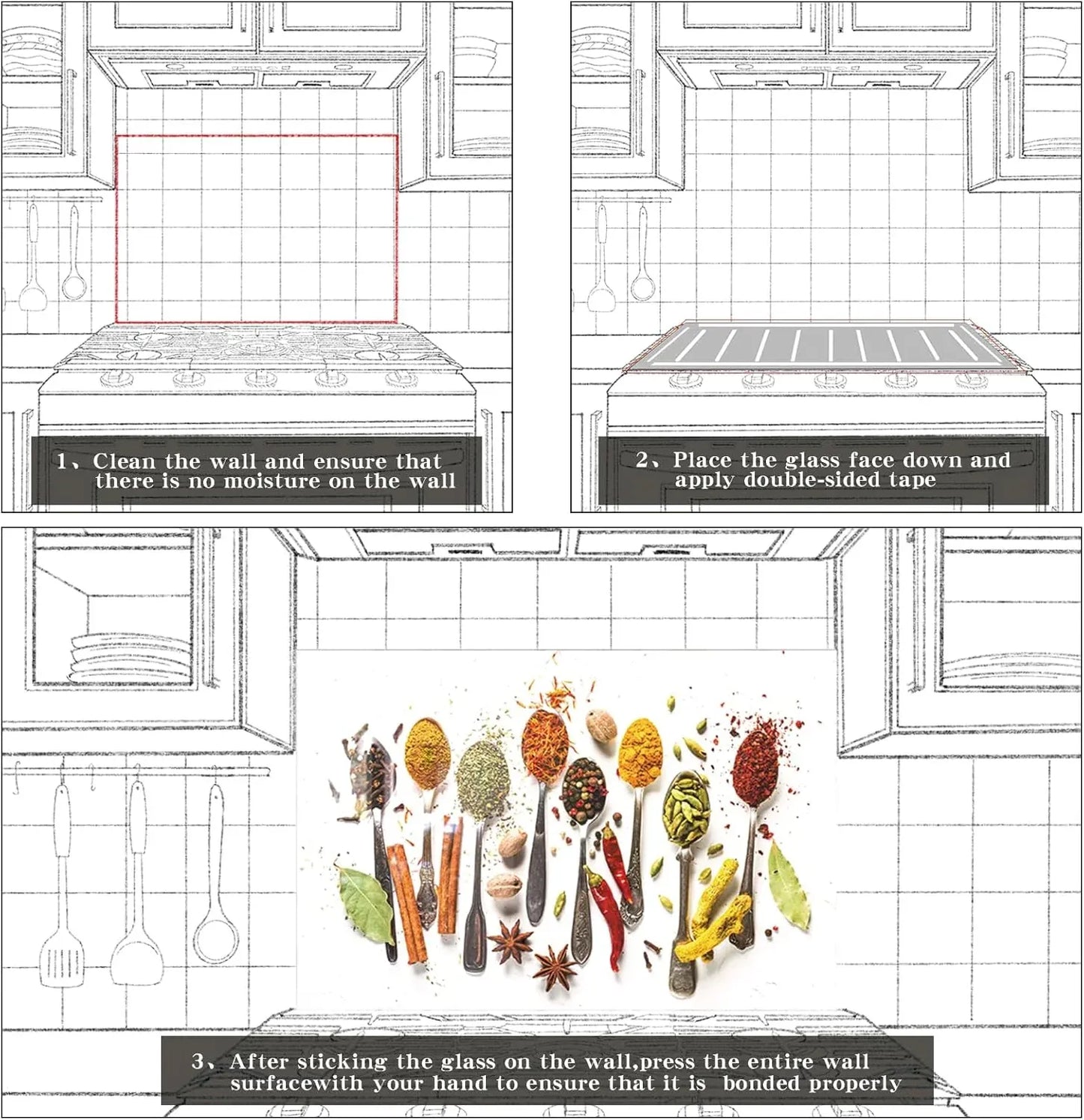 Condiment Glass Backsplash