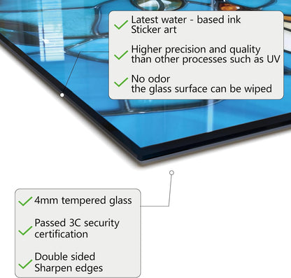 Lotus Tempered Glass Kitchen Backsplash