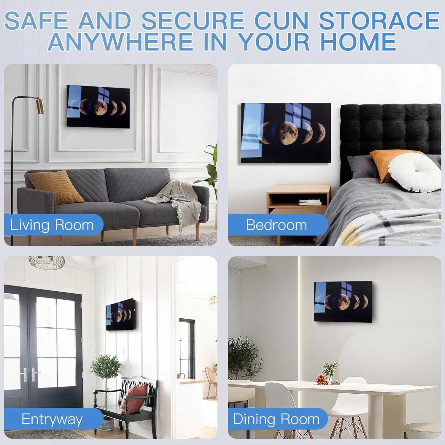 Glass Moon Gun Storage Cabinet suitable for living room, bedroom, entryway, and dining room placement