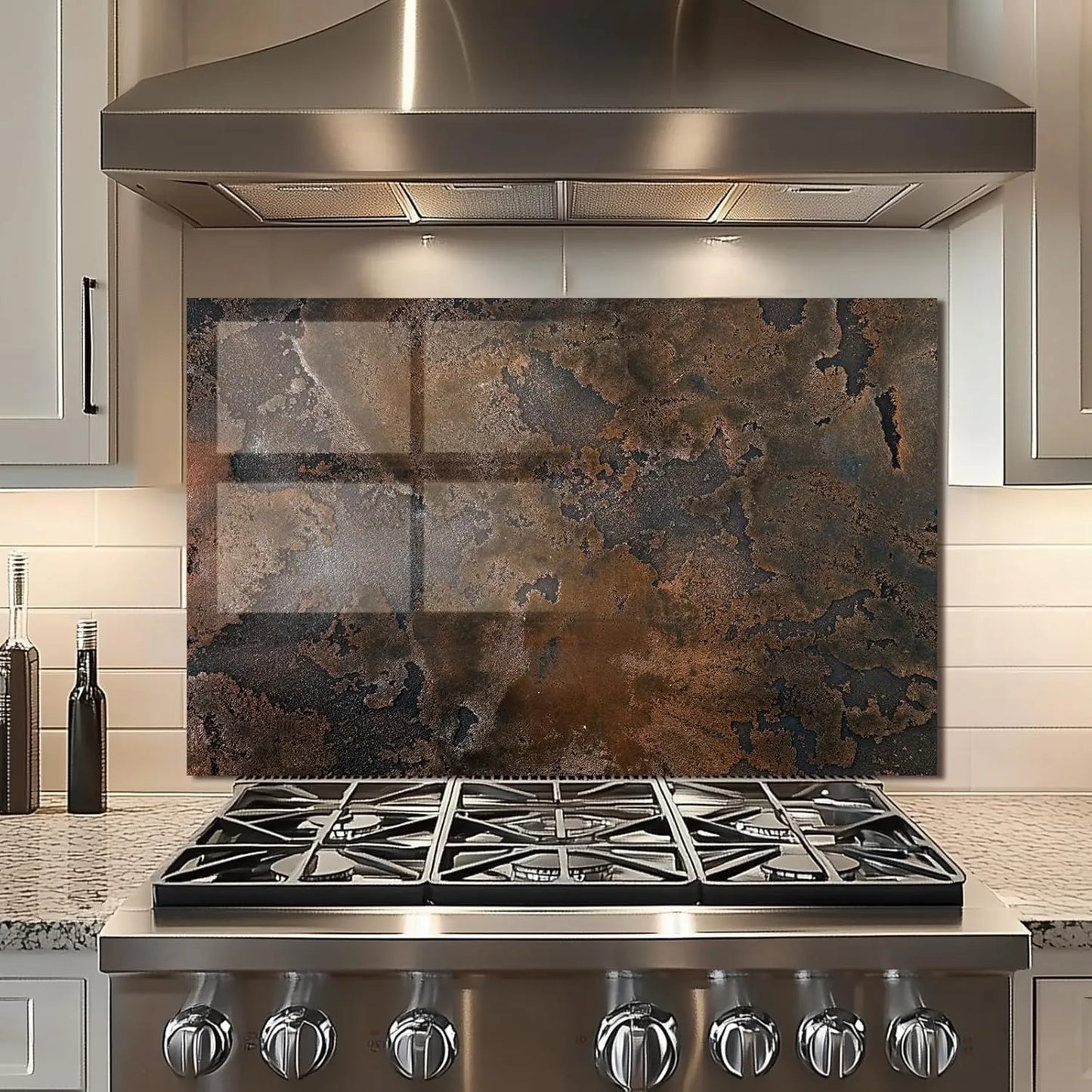 Old Wall Pattern Tempered Glass Stove Splashback