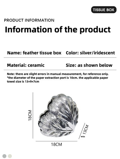 Light Luxury Love Feather Tissue Box
