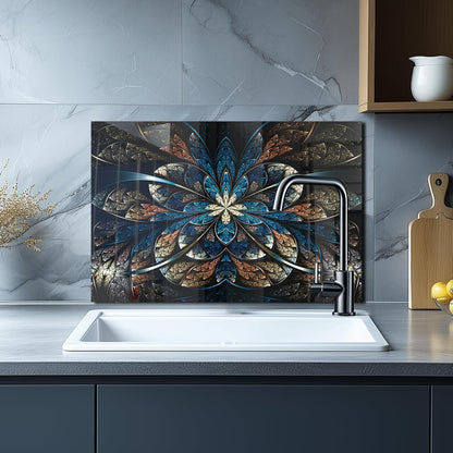 Abstract Fractal Flower Stove Back Top Cover