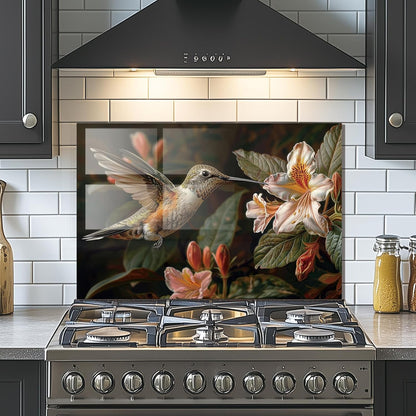 Hummingbird - Tempered Glass Backsplash for Kitchen
