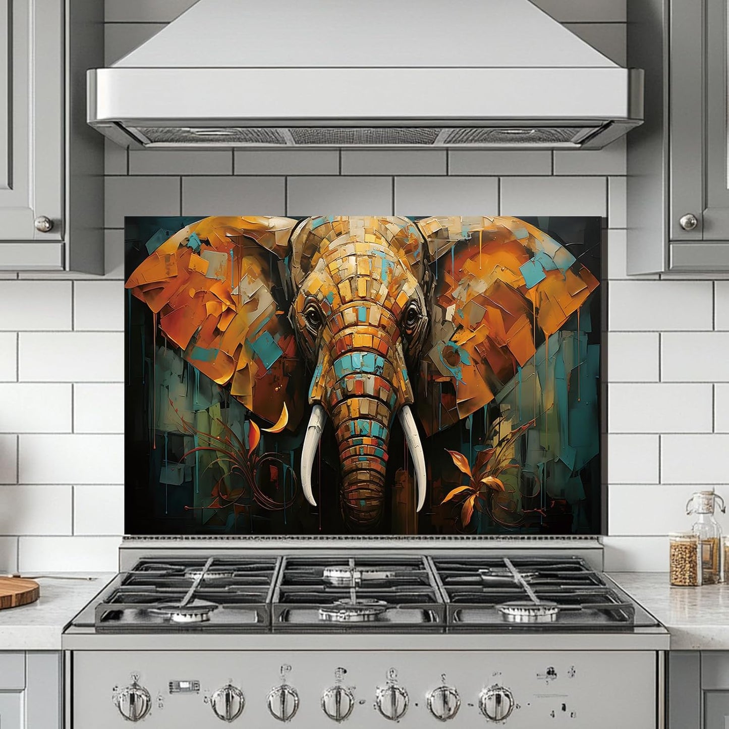 Elephant - Tempered Glass Backsplash for Kitchen