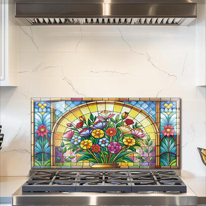 Mosaic Window Tempered Glass Kitchen Backsplash