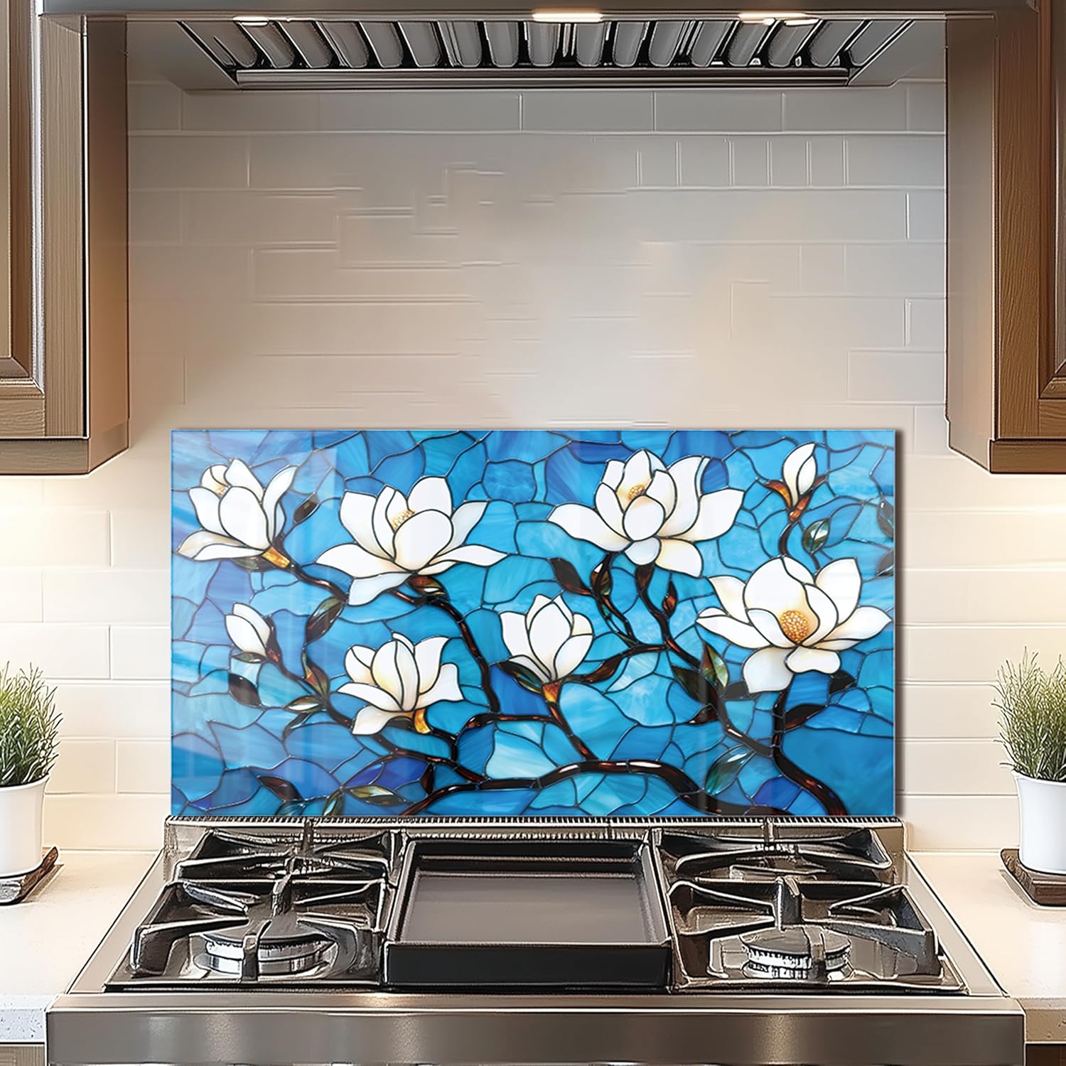 Lotus Tempered Glass Kitchen Backsplash product image 6