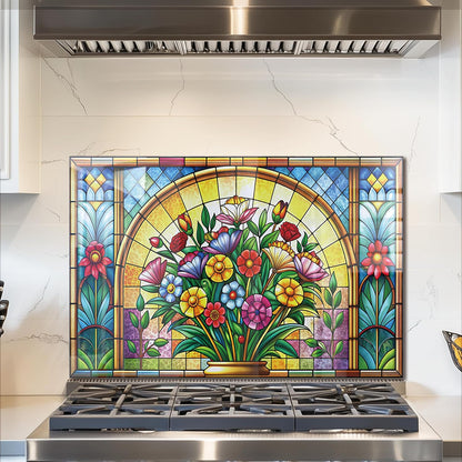 Mosaic Window Tempered Glass Kitchen Backsplash