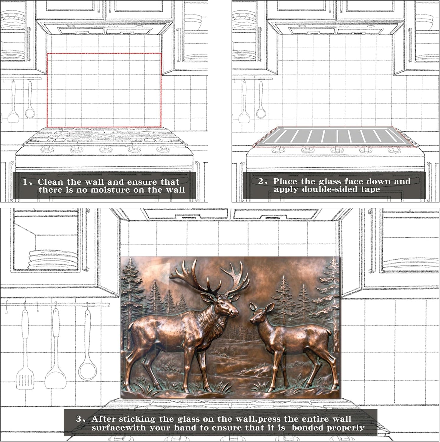 Elk Tempered Glass Kitchen Backsplash