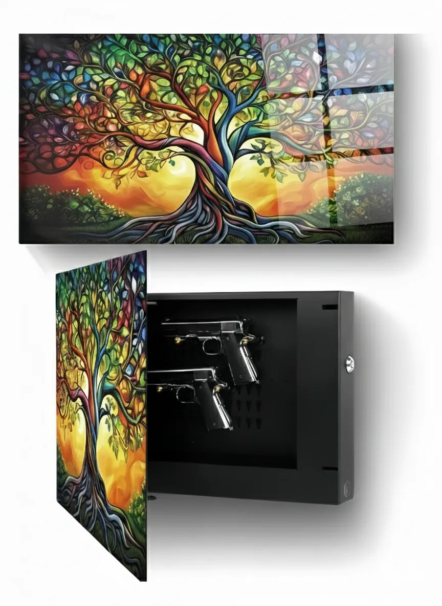 Tree of Life Tempered Glass Handgun Safe main product image