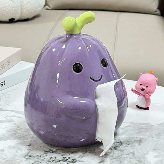 Cute Eggplant Tissue Box