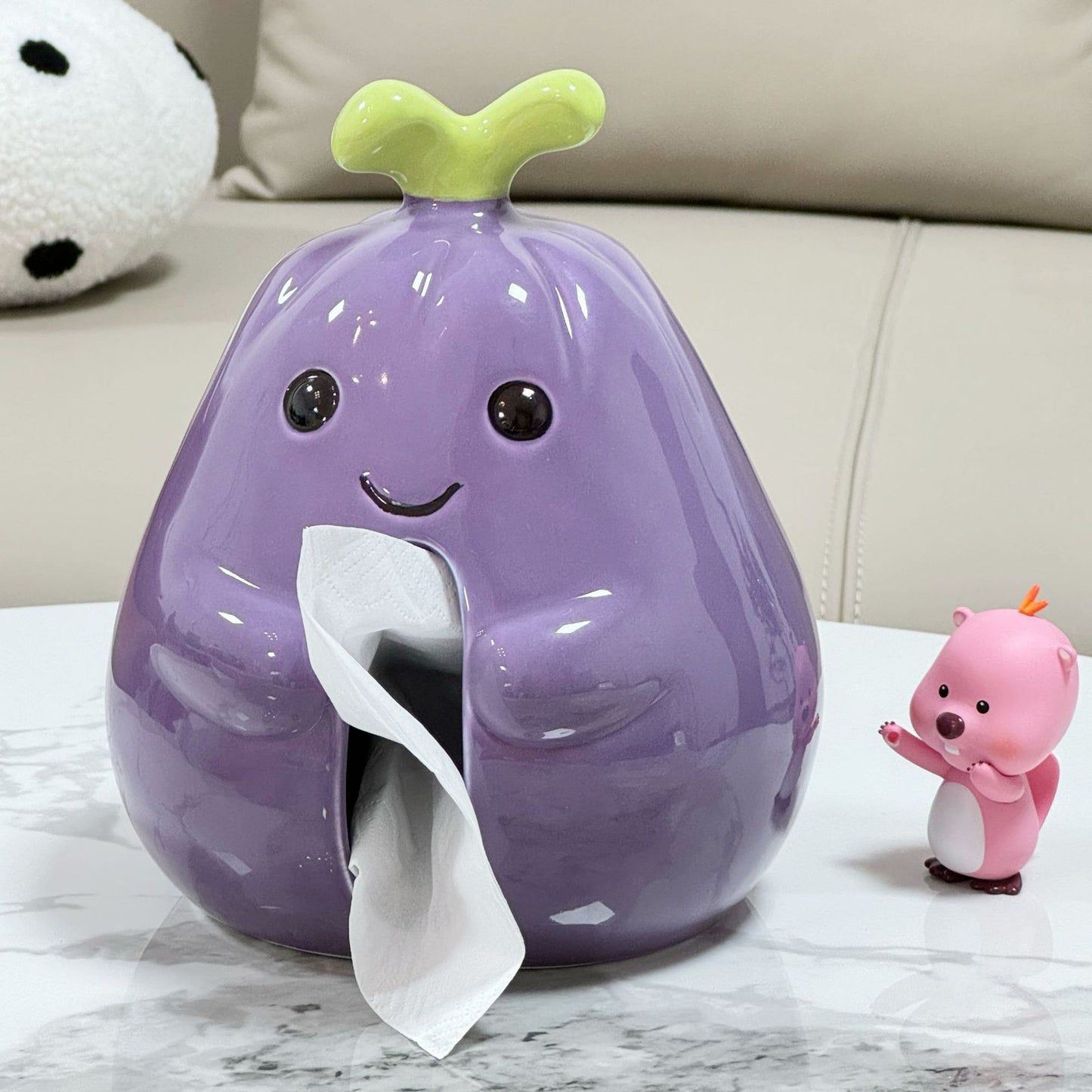 Cute Eggplant Tissue Box