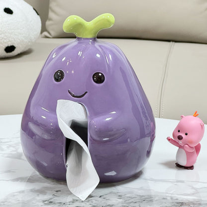Cute Eggplant Tissue Box