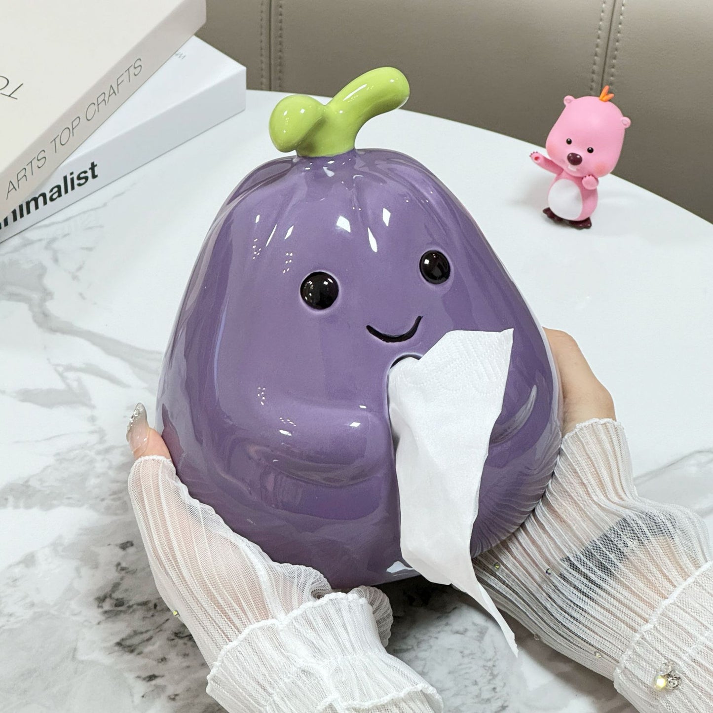 Cute Eggplant Tissue Box