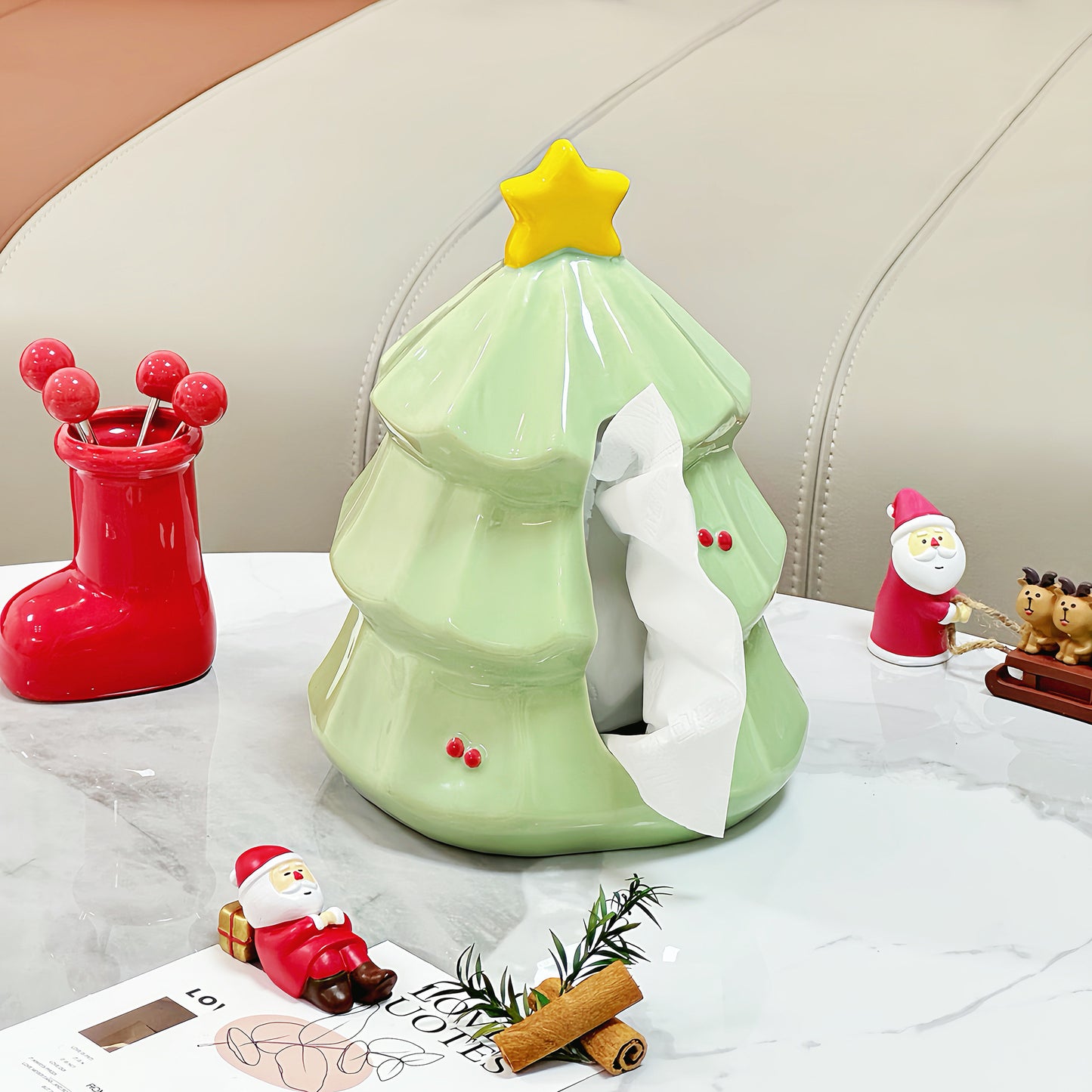 Cute Christmas Tree Tissue Box