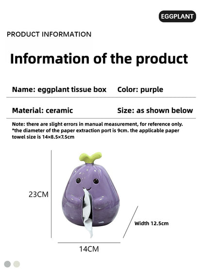 Cute Eggplant Tissue Box