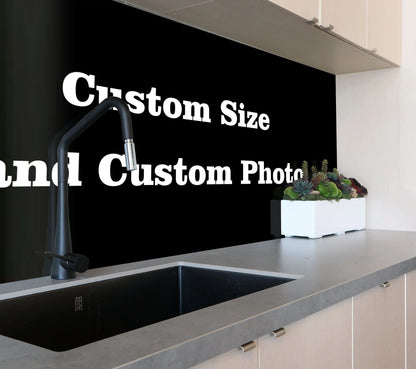 Custom Tempered Glass Printed Backsplash