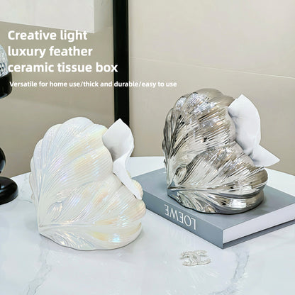 Light Luxury Love Feather Tissue Box