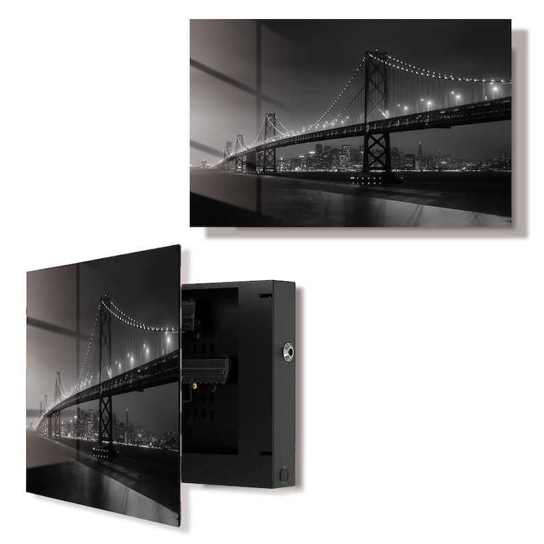 Glass Golden Gate Bridge Gun Storage Cabinet