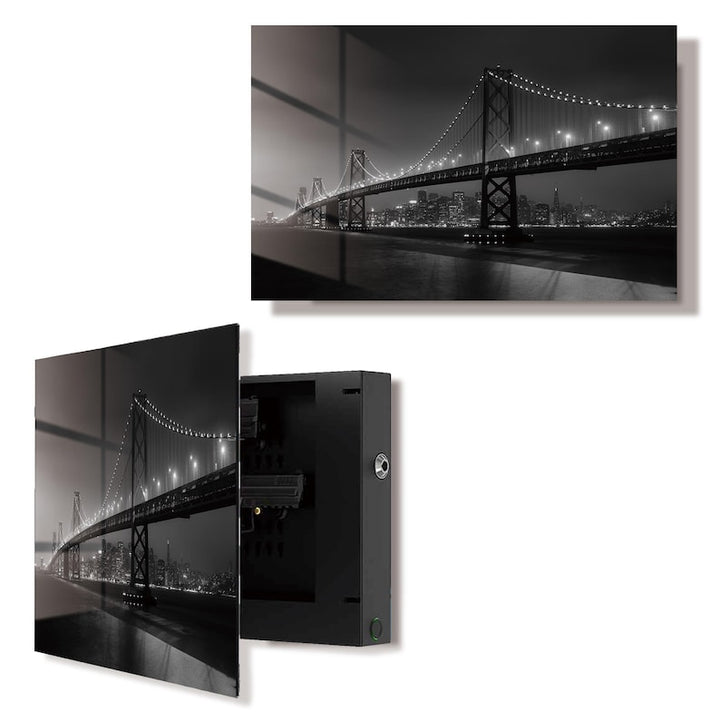 Golden Gate Bridge Wall Art Hidden Gun Safe Cabinet with Fingerprint Lock