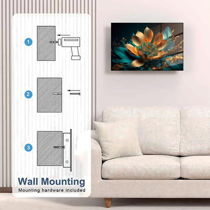 Glass Abstract Flower Gun Storage Cabinet